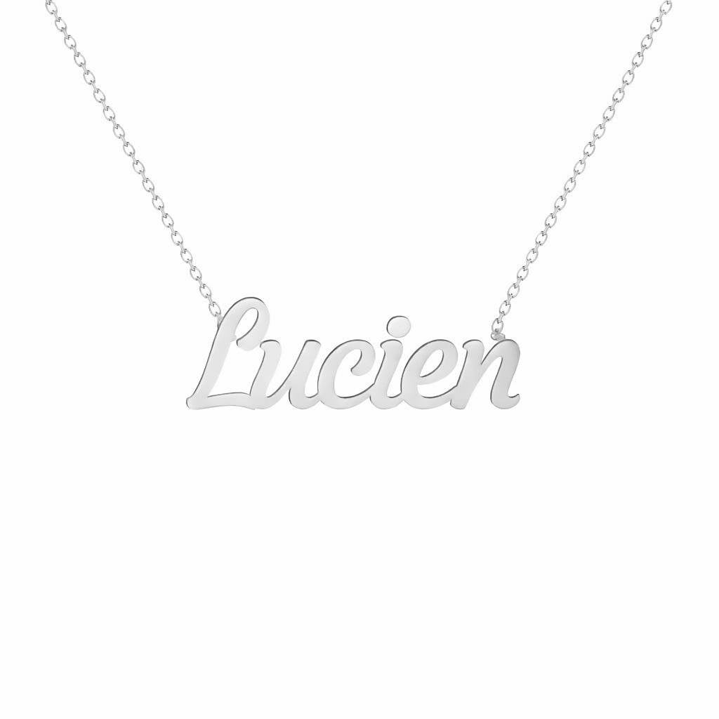 Gold Name Necklace – Lucien | 14K Solid Gold
