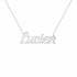 Lucien name necklace in solid 14K White Gold, handmade in Los Angeles