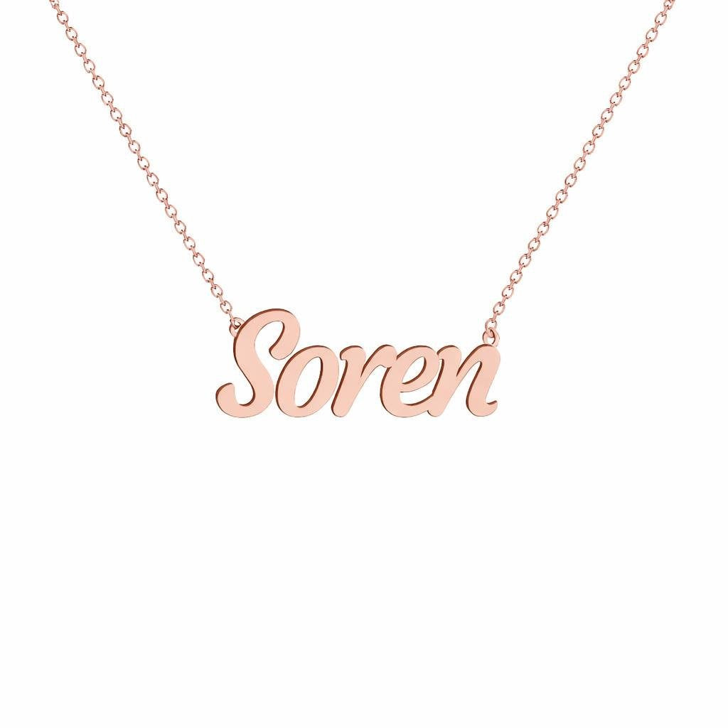 Gold Name Necklace – Soren | 14K Solid Gold