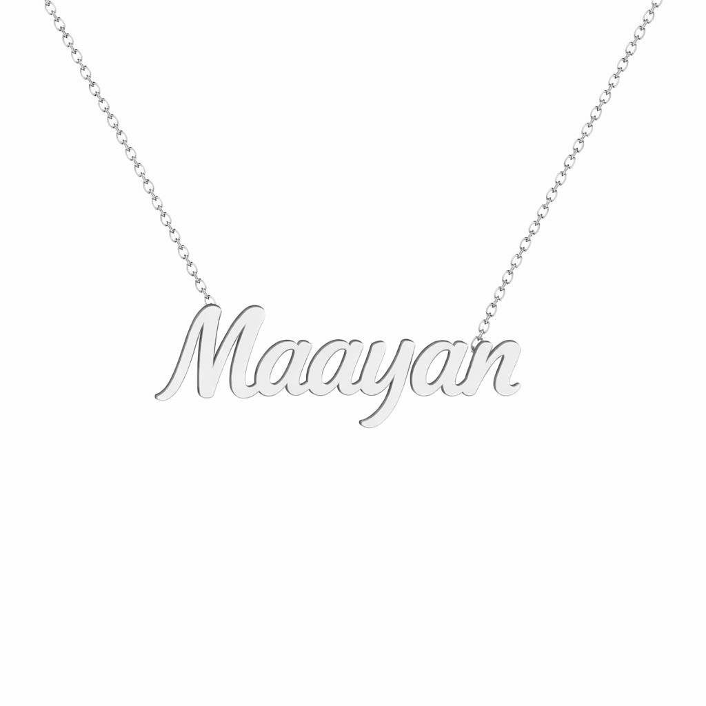 Gold Name Necklace – Maayan | 14K Solid Gold