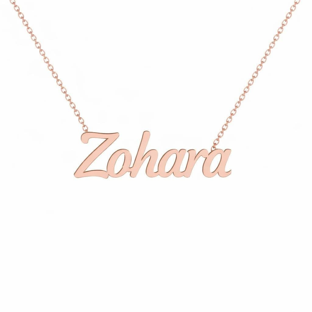 Gold Name Necklace – Zohara | 14K Solid Gold