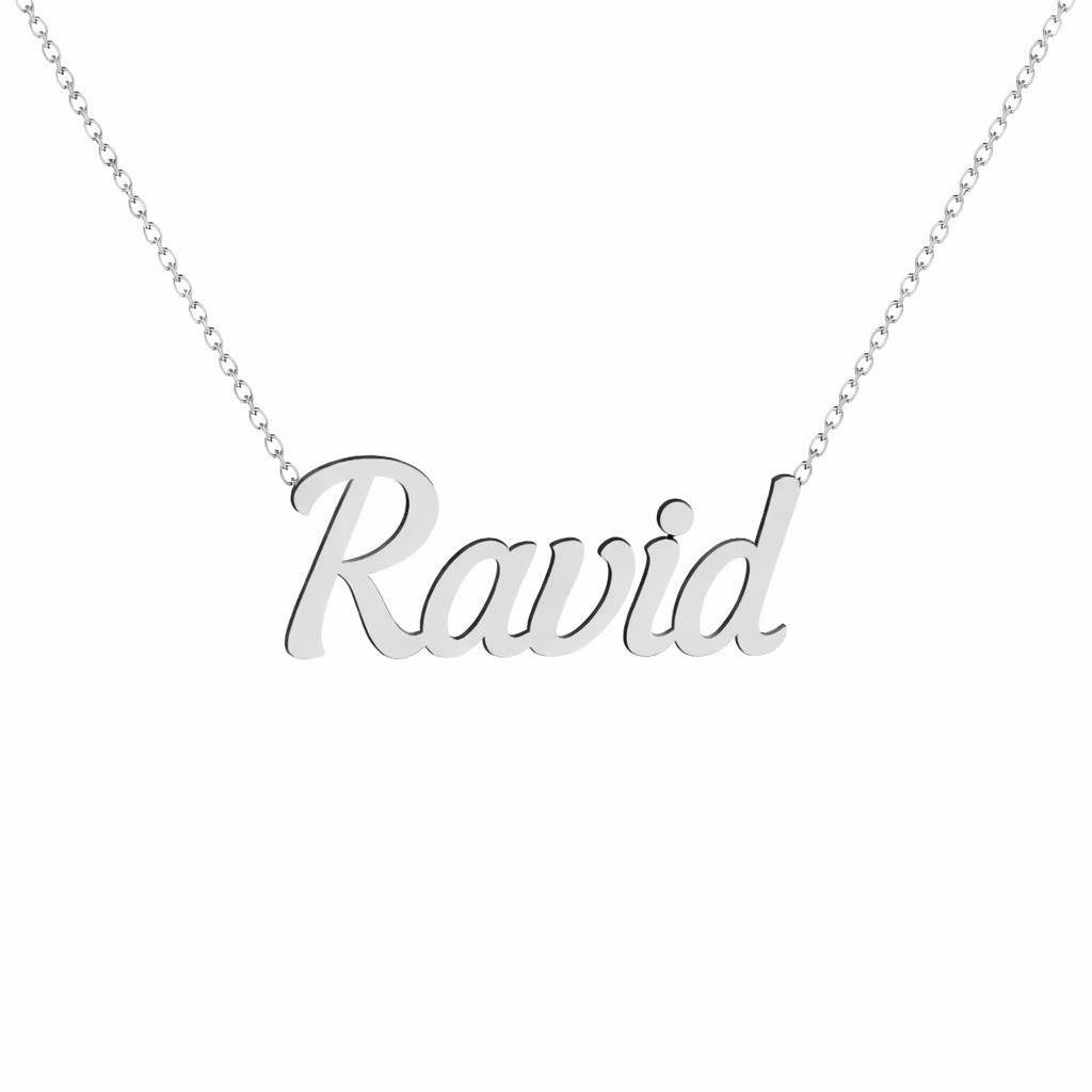 Gold Name Necklace – Ravid | 14K Solid Gold