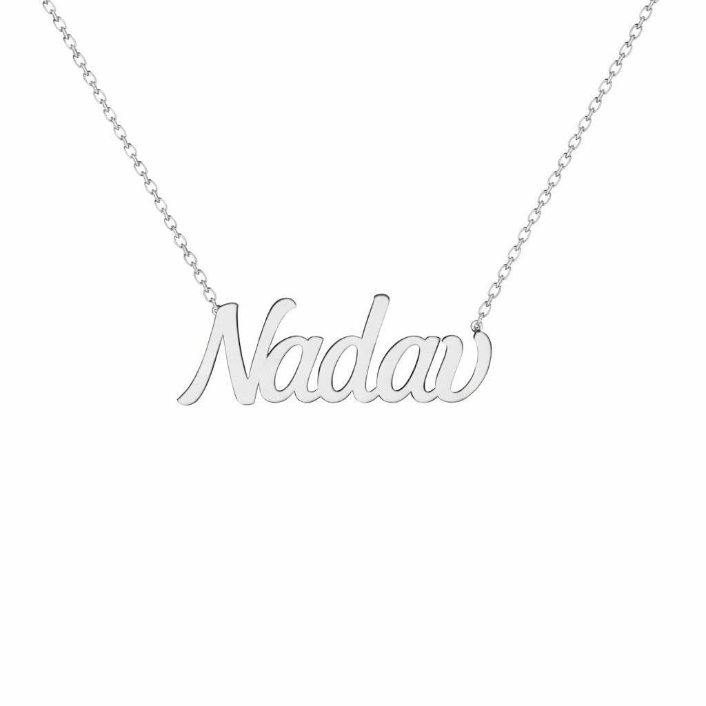 Gold Name Necklace – Nadav | 14K Solid Gold