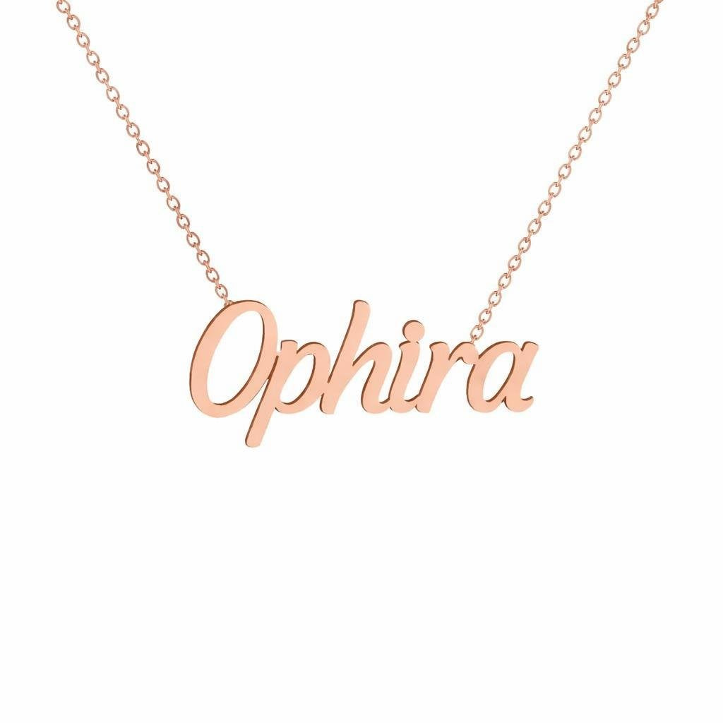 Gold Name Necklace – Ophira | 14K Solid Gold