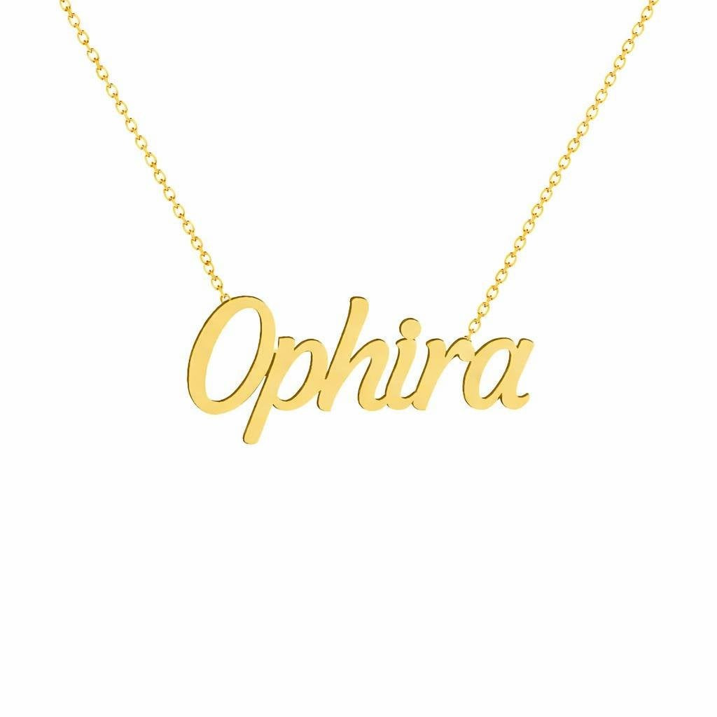 Gold Name Necklace – Ophira | 14K Solid Gold