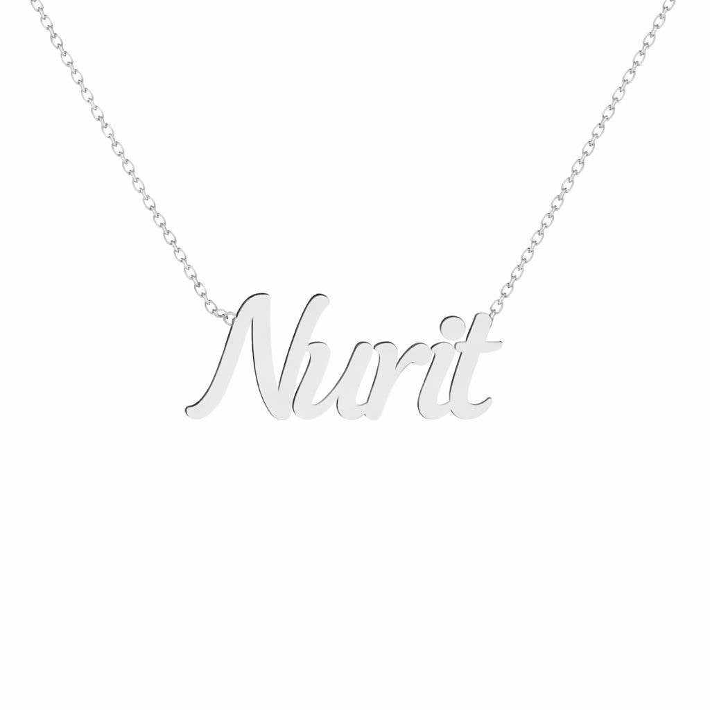 Gold Name Necklace – Nurit | 14K Solid Gold