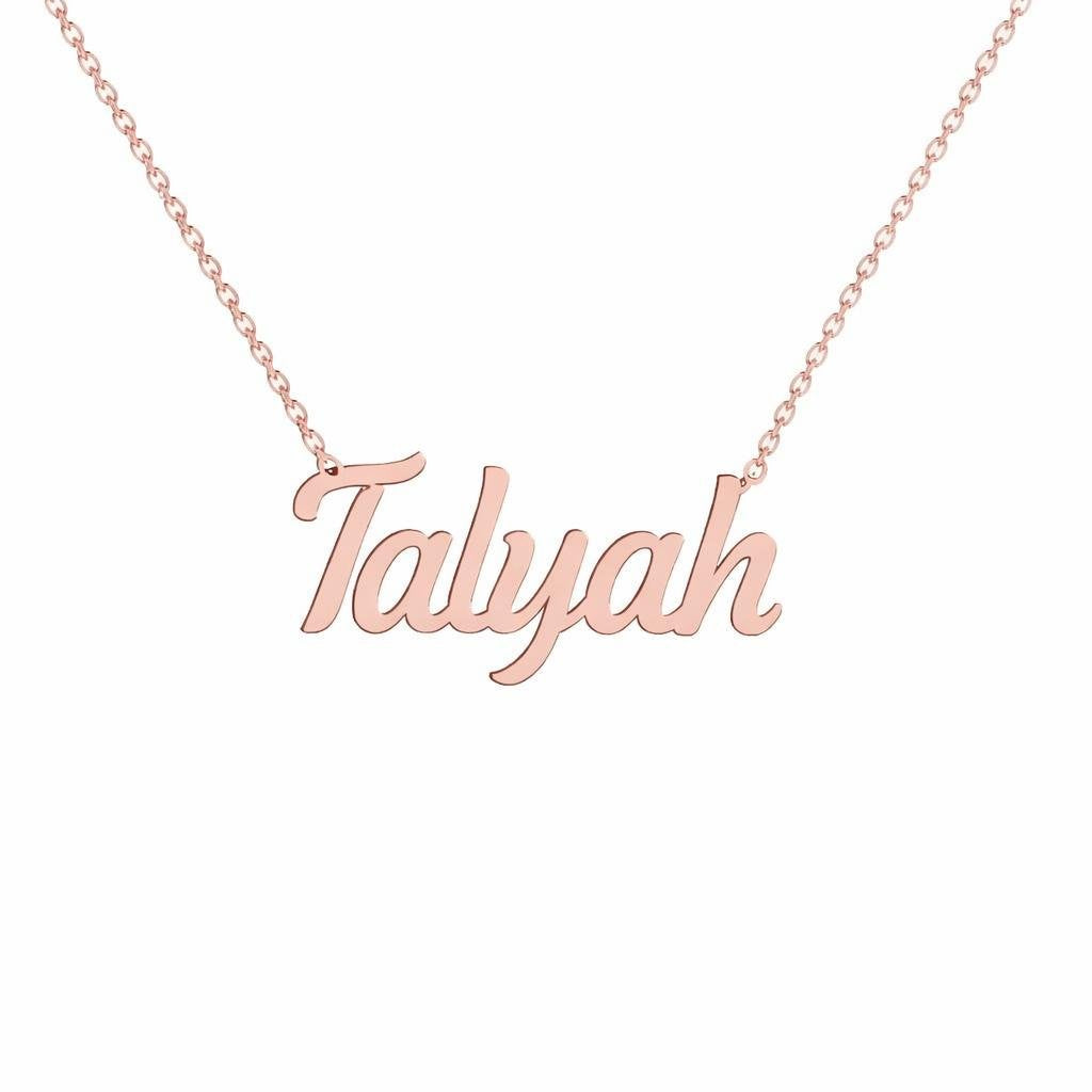 Gold Name Necklace – Talyah | 14K Solid Gold