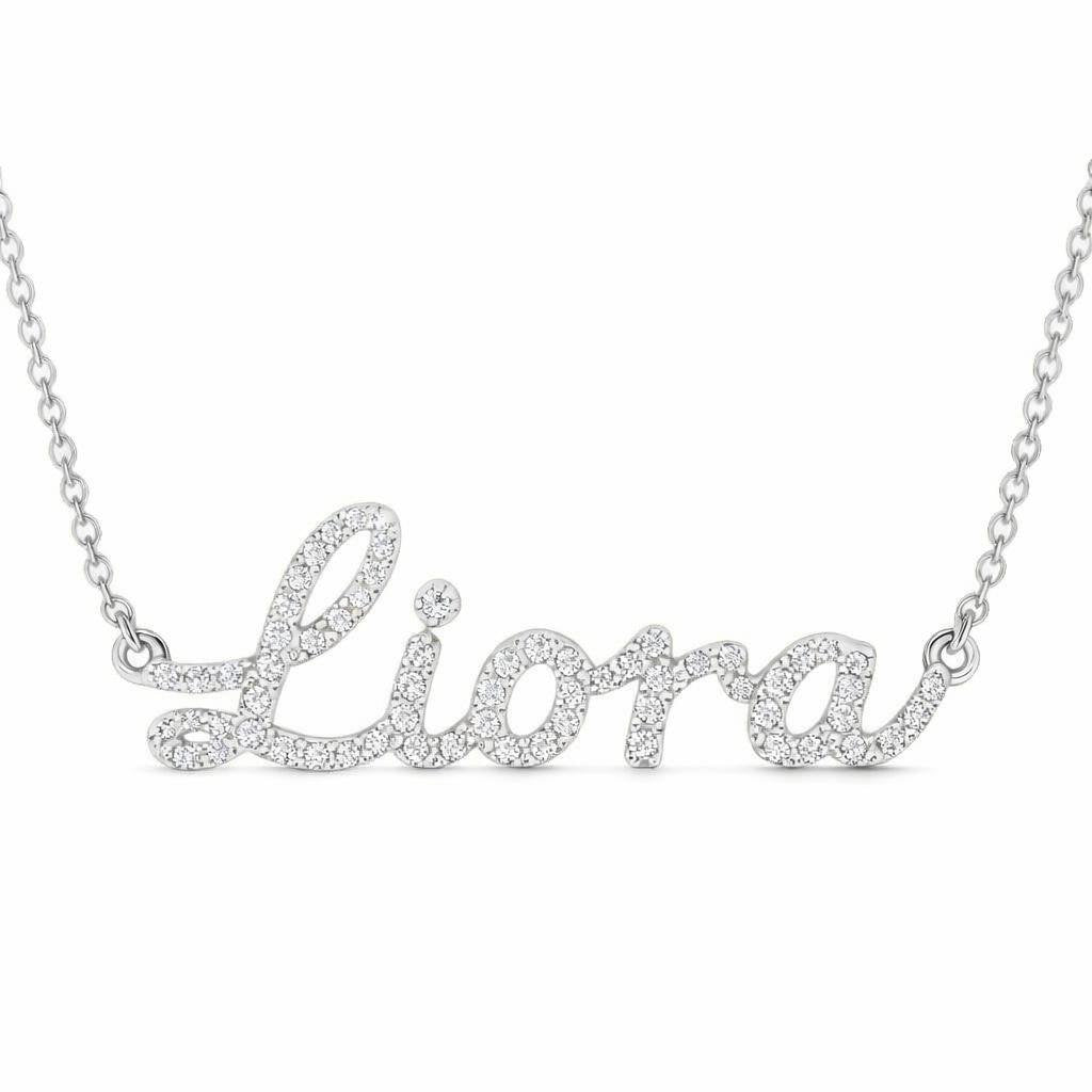 Diamond Gold Name Necklace - Liora