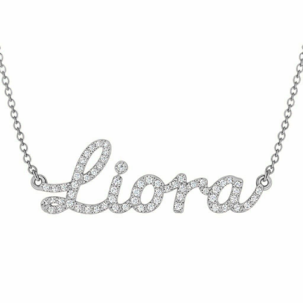 Diamond Gold Name Necklace - Liora