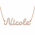 Nicole name necklace in solid 14K Rose Gold, handmade in Los Angeles