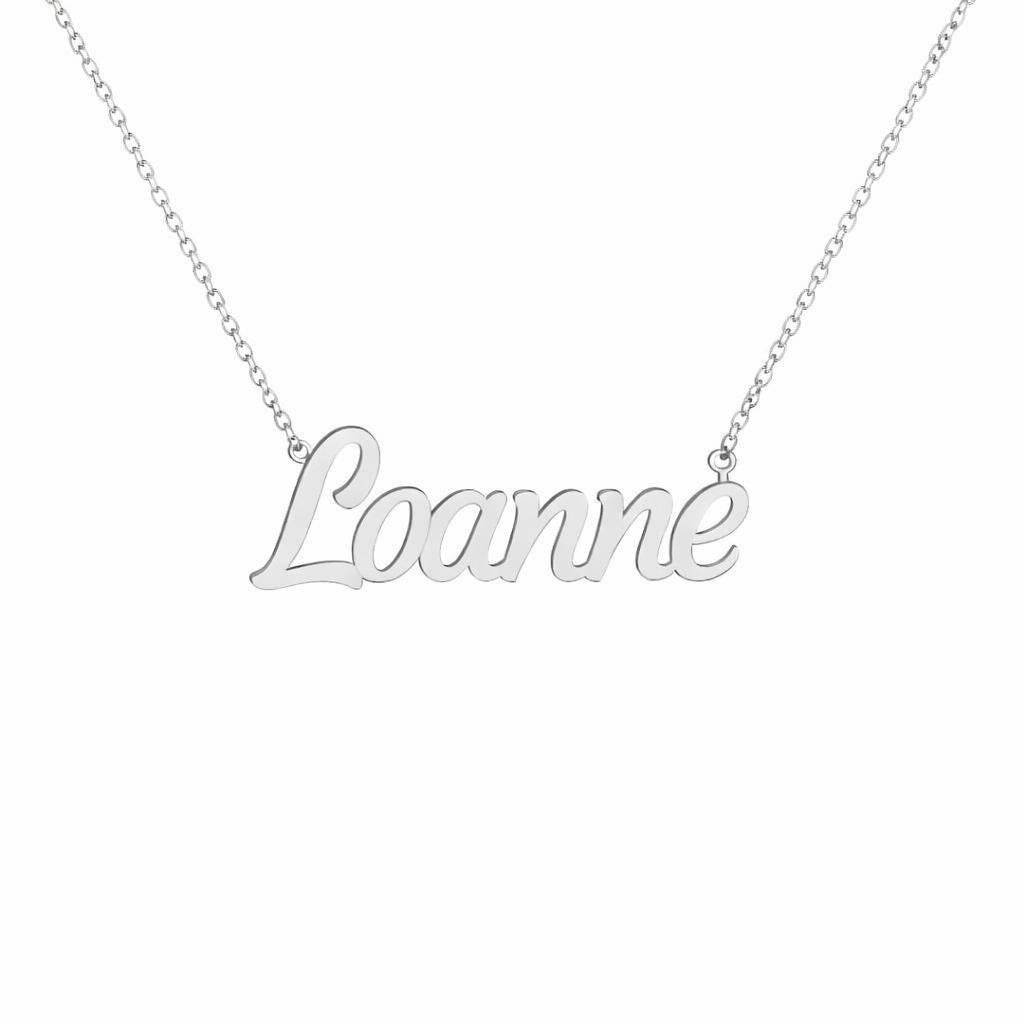 Gold Name Necklace – Loanne | 14K Solid Gold