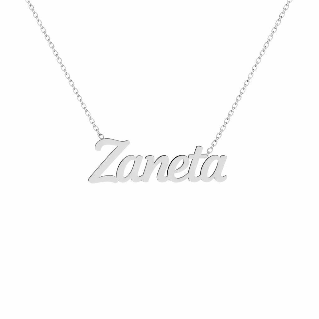 Gold Name Necklace – Zaneta | 14K Solid Gold