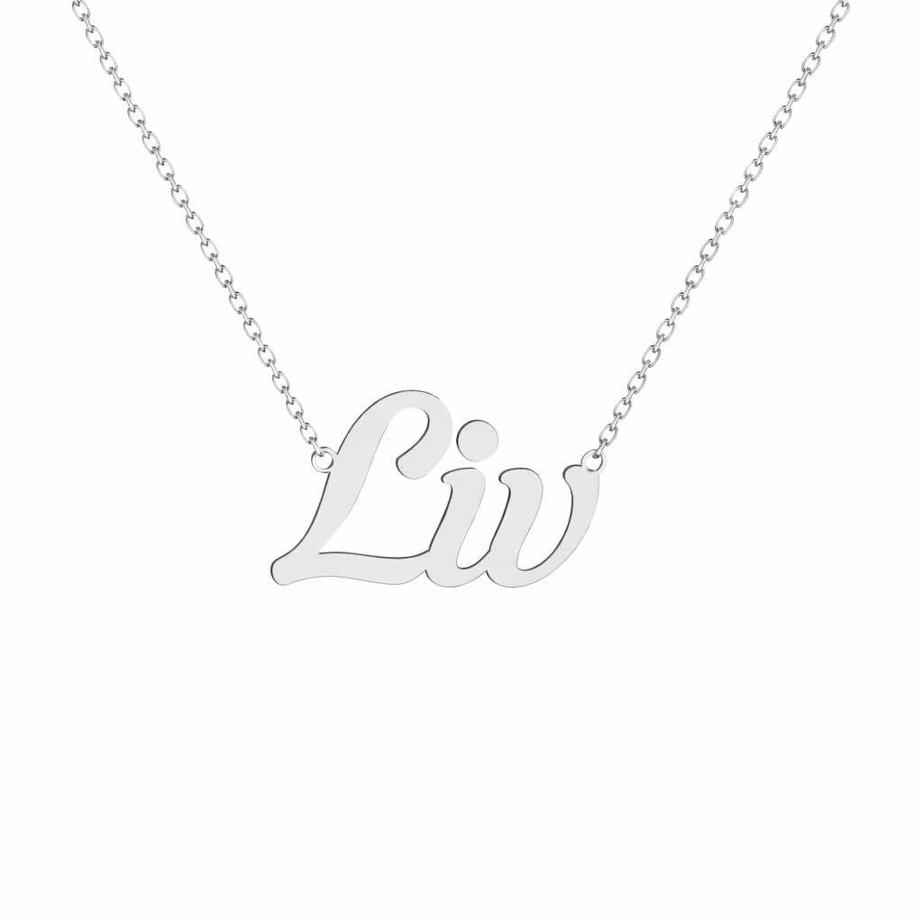 Gold Name Necklace – Liv | 14K Solid Gold