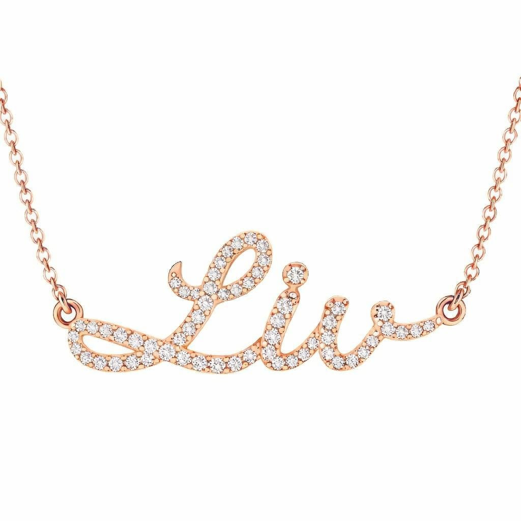 Diamond Gold Name Necklace - Liv