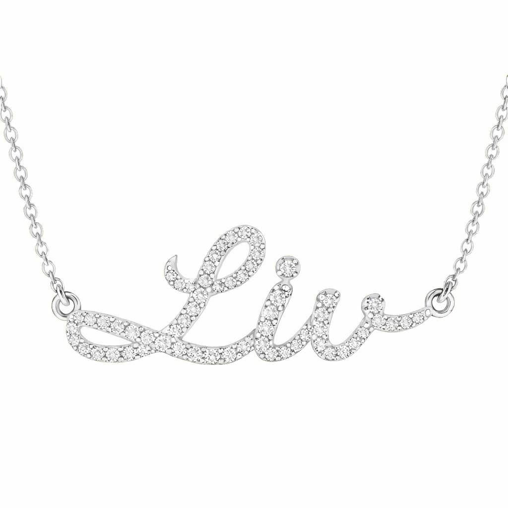 Diamond Gold Name Necklace - Liv