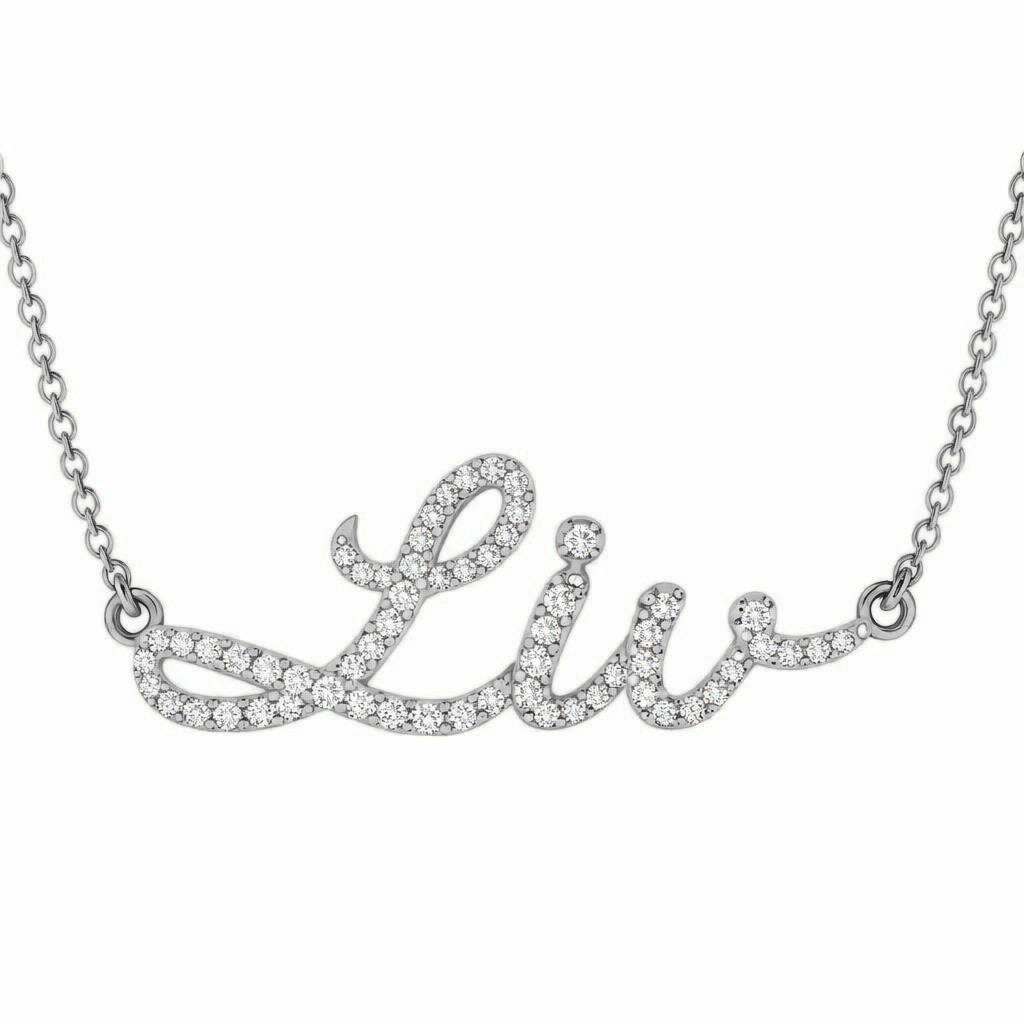 Diamond Gold Name Necklace - Liv