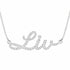 Liv name necklace in solid 14K White Gold, handmade in Los Angeles