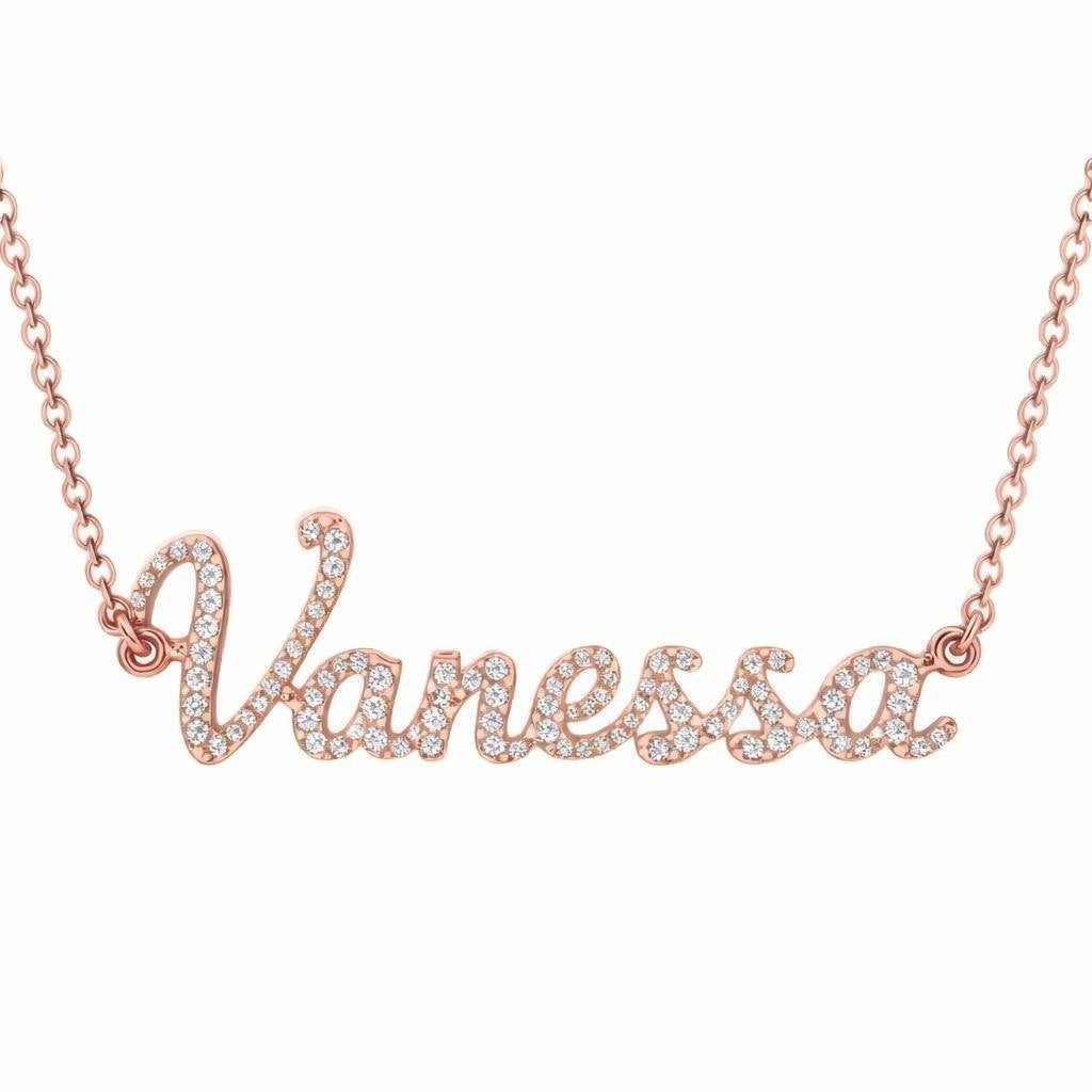 Diamond Gold Name Necklace - Vanessa