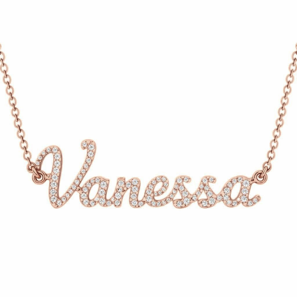 Diamond Gold Name Necklace - Vanessa