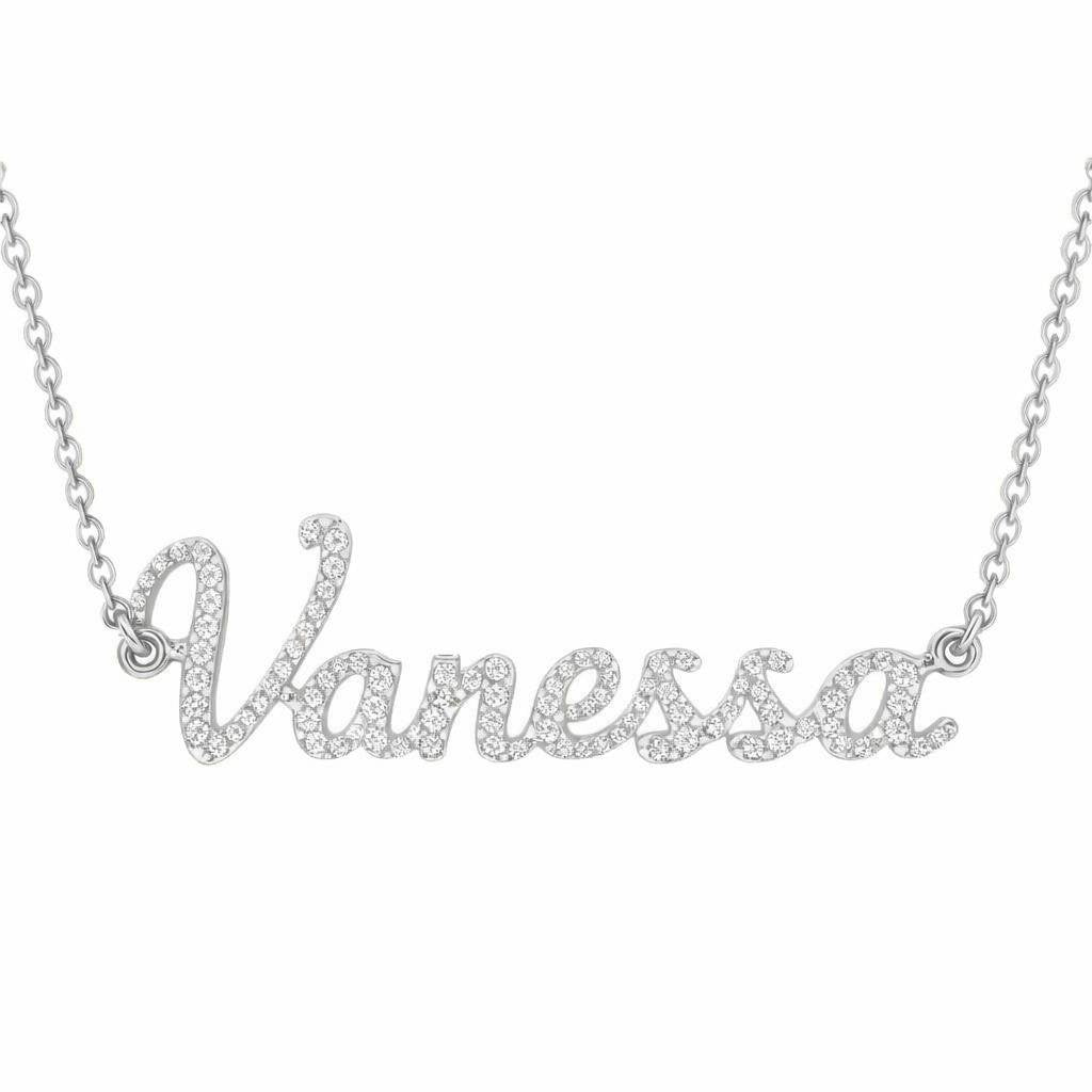 Diamond Gold Name Necklace - Vanessa