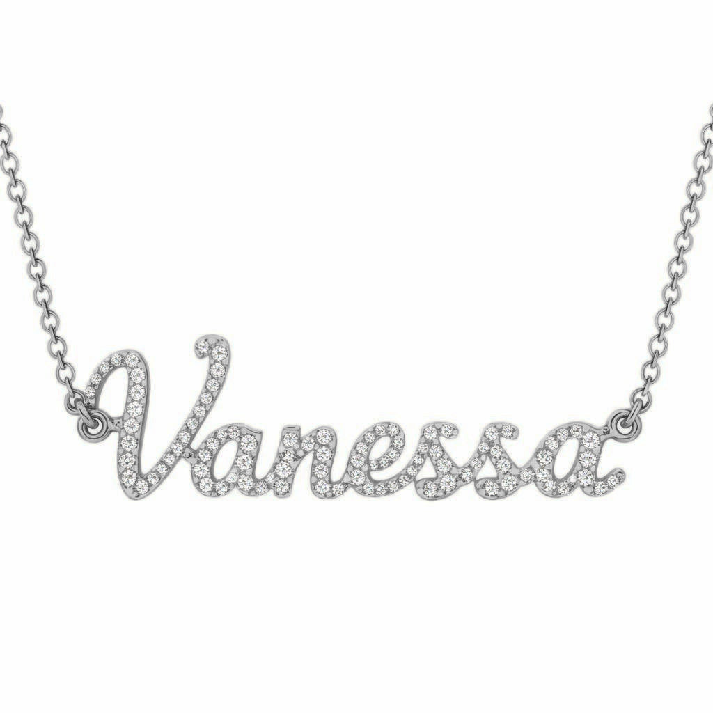 Diamond Gold Name Necklace - Vanessa