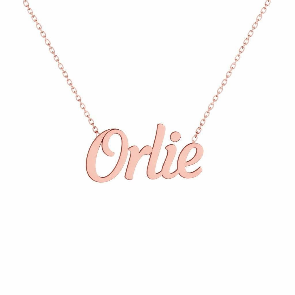 Gold Name Necklace – Orlie | 14K Solid Gold