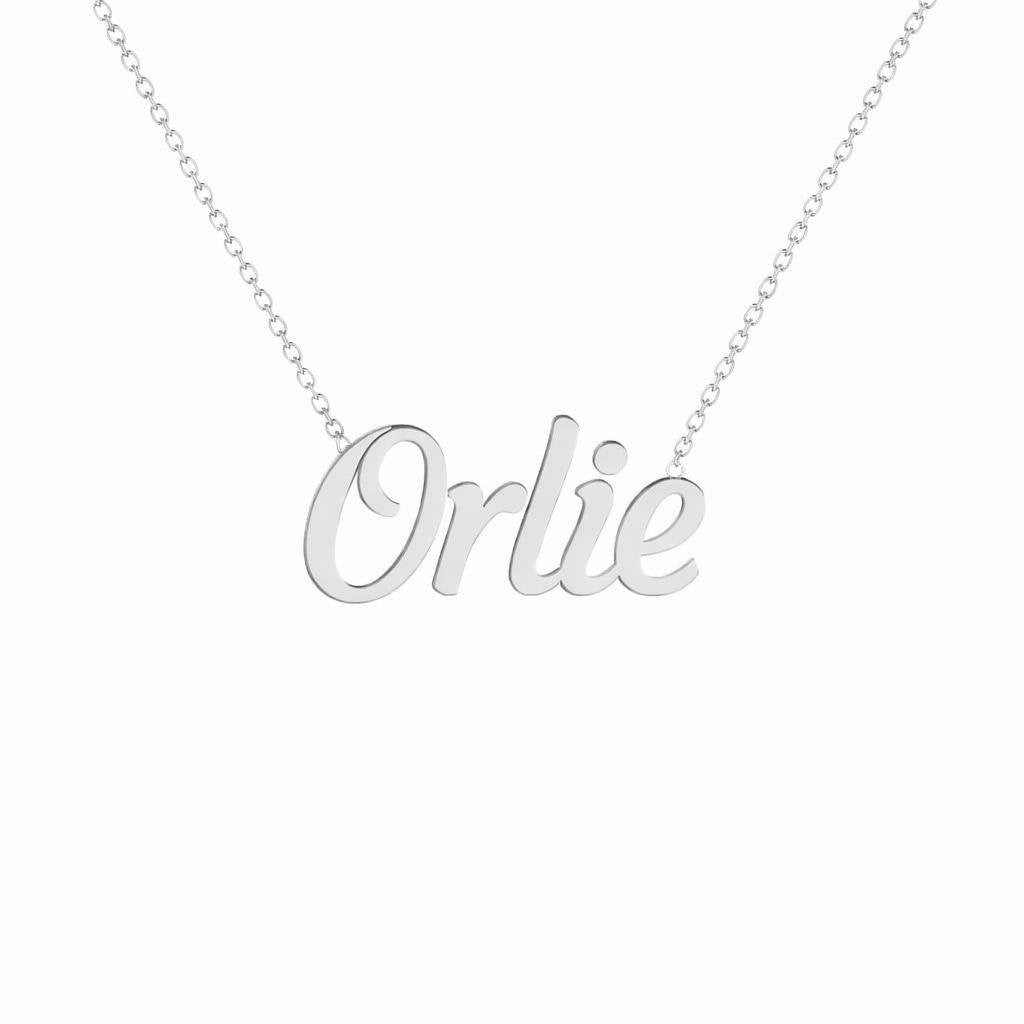 Gold Name Necklace – Orlie | 14K Solid Gold