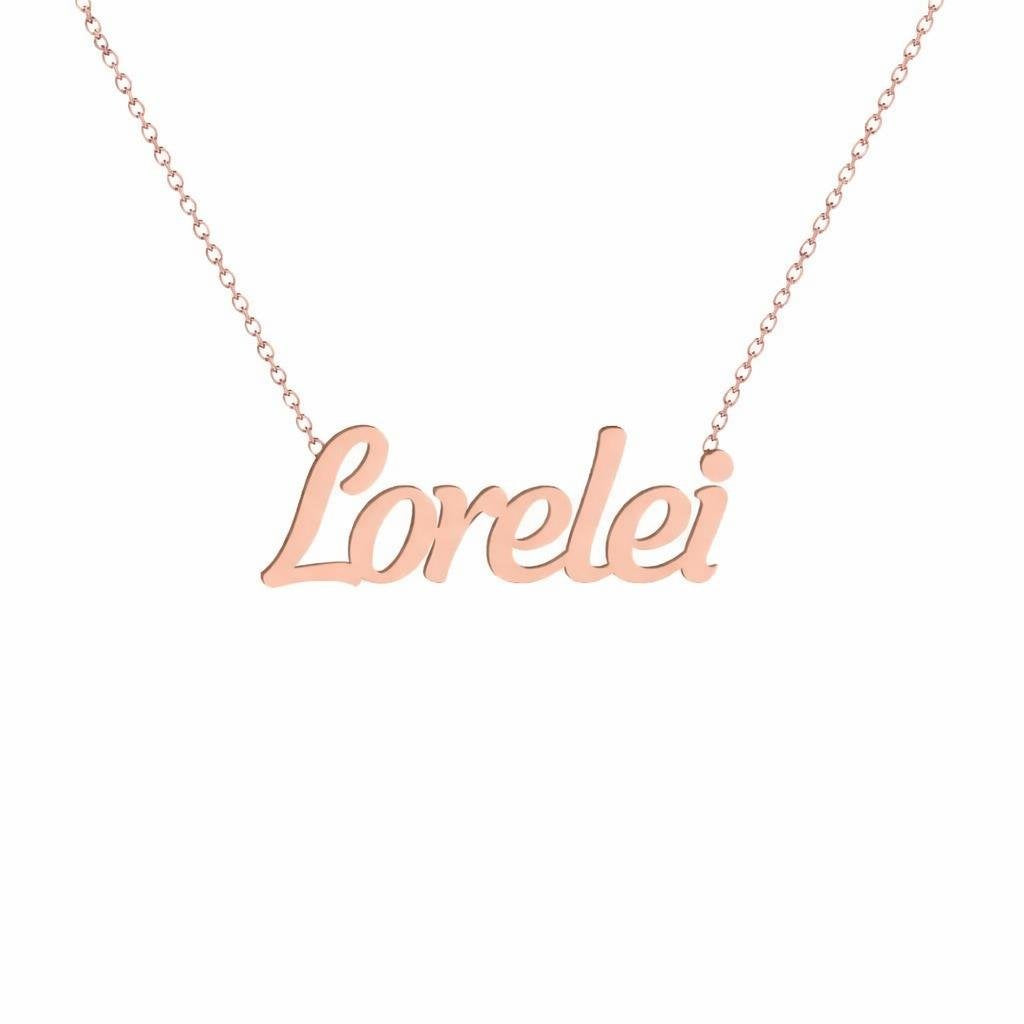 Gold Name Necklace – Lorelei | 14K Solid Gold