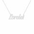 Lorelei name necklace in solid 14K White Gold, handmade in Los Angeles