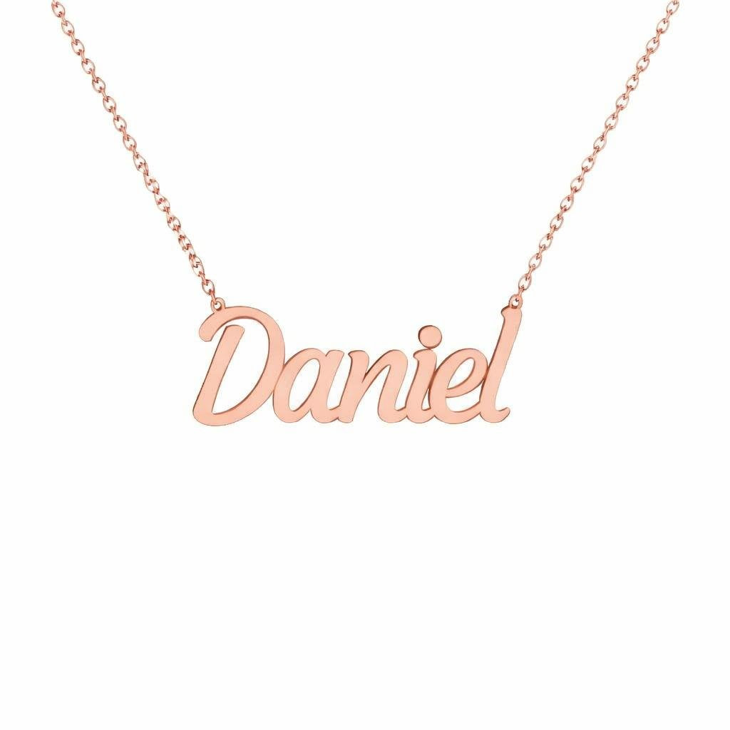 Gold Name Necklace – Daniel | 14K Solid Gold