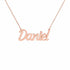 Daniel name necklace in solid 14K Rose Gold, handmade in Los Angeles