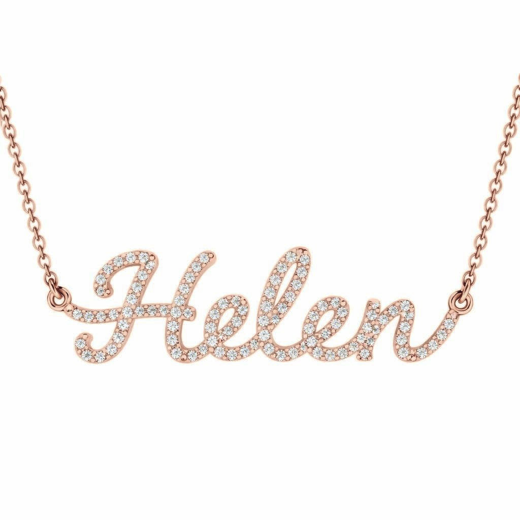 Diamond Gold Name Necklace - Helen
