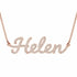 Helen name necklace in solid 14K Rose Gold, handmade in Los Angeles