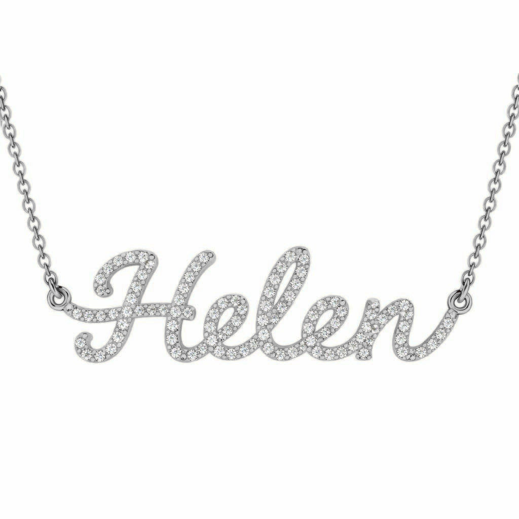 Diamond Gold Name Necklace - Helen