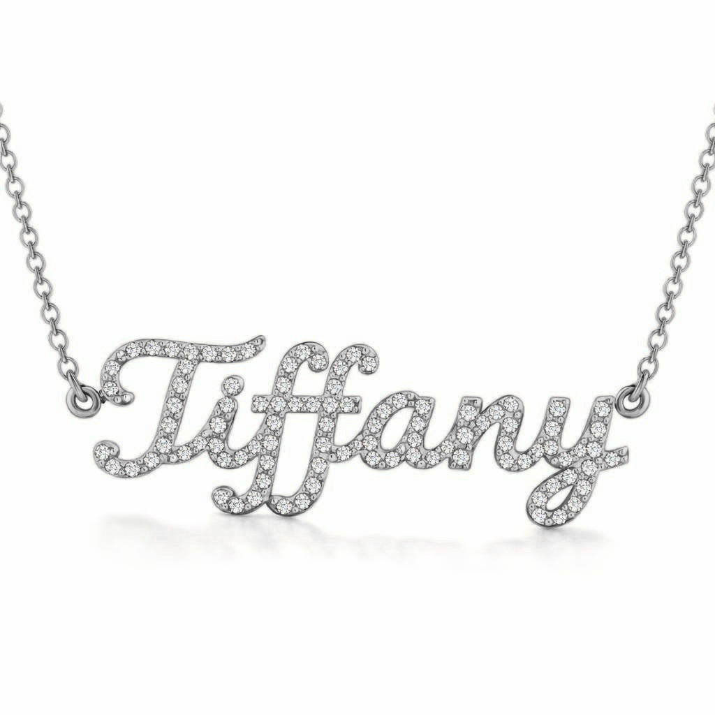 Diamond Gold Name Necklace - Tiffany