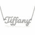 Tiffany name necklace in solid 14K White Gold, handmade in Los Angeles