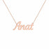 Anat name necklace in solid 14K Rose Gold, handmade in Los Angeles