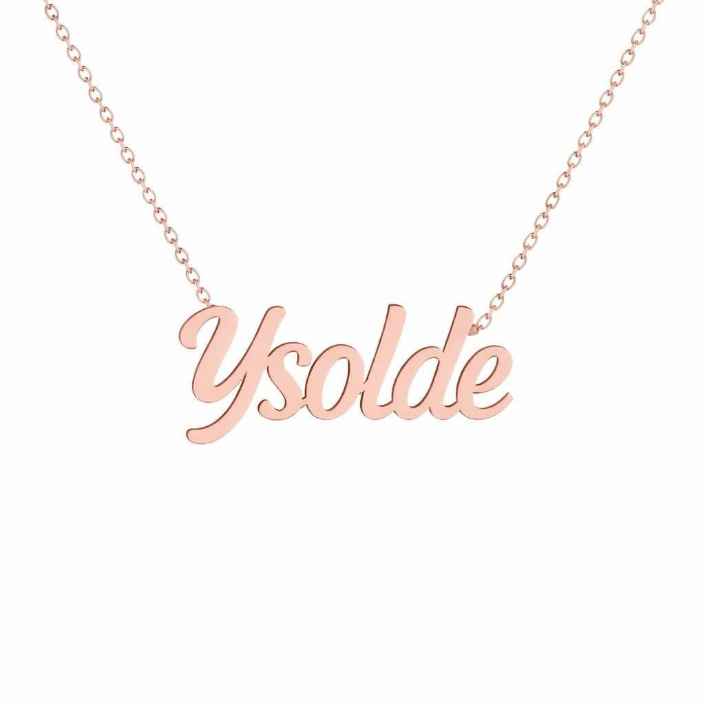 Gold Name Necklace – Ysolde | 14K Solid Gold