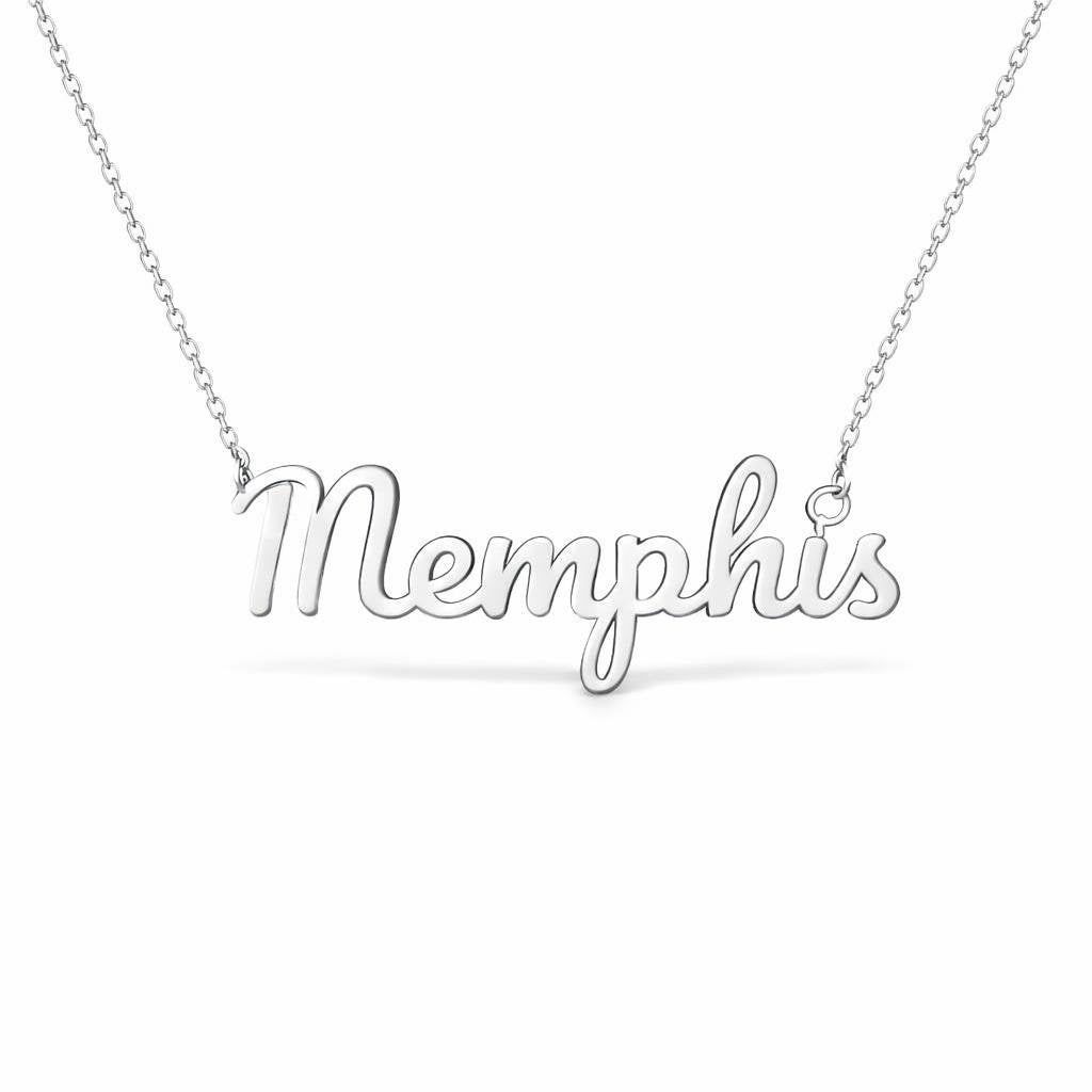 Gold Name Necklace – Memphis | 14K Solid Gold