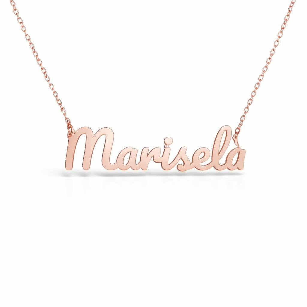 Gold Name Necklace – Marisela | 14K Solid Gold