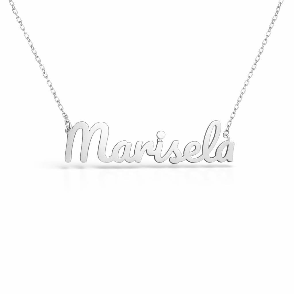 Gold Name Necklace – Marisela | 14K Solid Gold