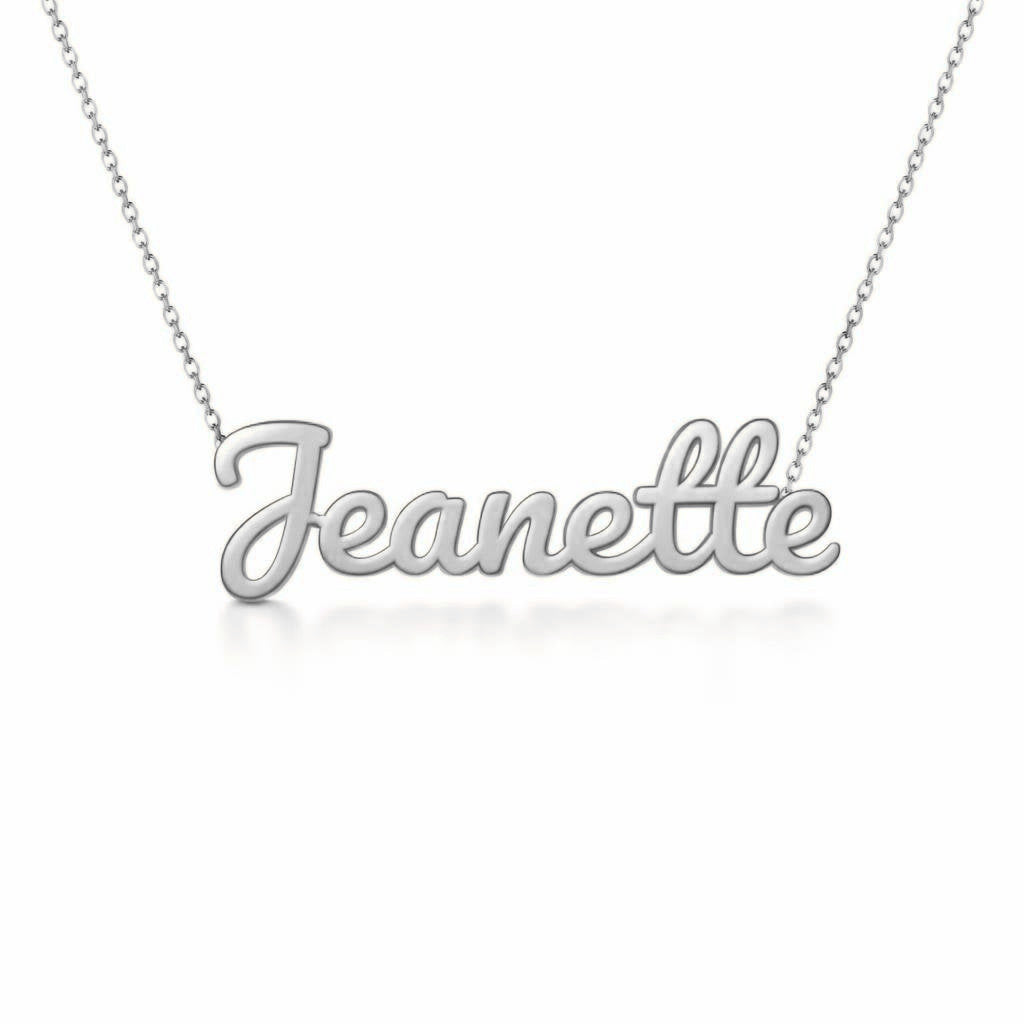 Gold Name Necklace – Jeanette | 14K Solid Gold