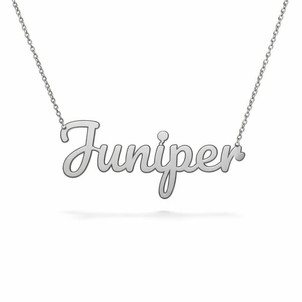 Gold Name Necklace – Juniper | 14K Solid Gold