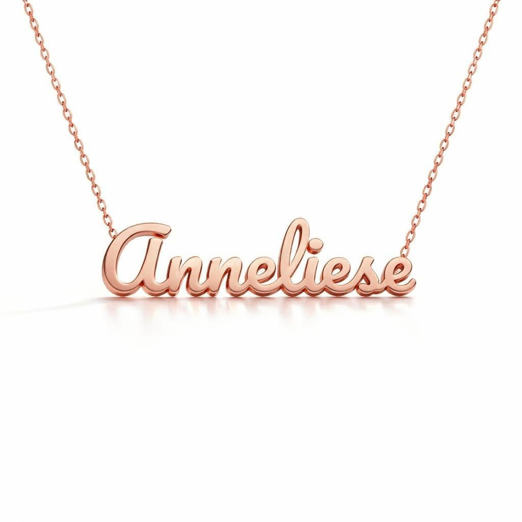 Gold Name Necklace – Anneliese | 14K Solid Gold