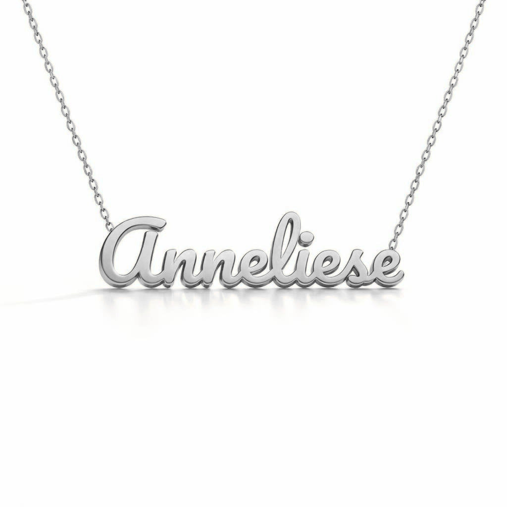Gold Name Necklace – Anneliese | 14K Solid Gold