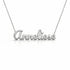 Anneliese name necklace in solid 14K White Gold, handmade in Los Angeles