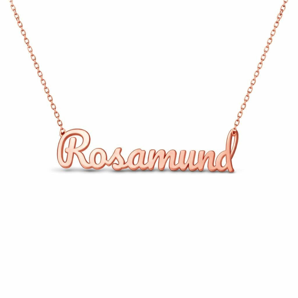 Gold Name Necklace – Rosamund | 14K Solid Gold