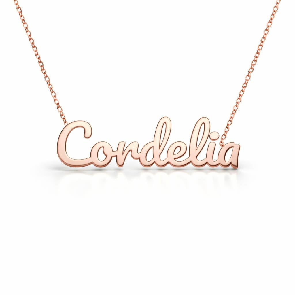 Gold Name Necklace – Cordelia | 14K Solid Gold