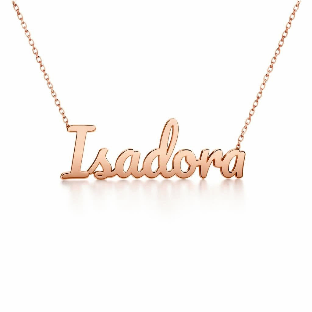 Gold Name Necklace – Isadora | 14K Solid Gold