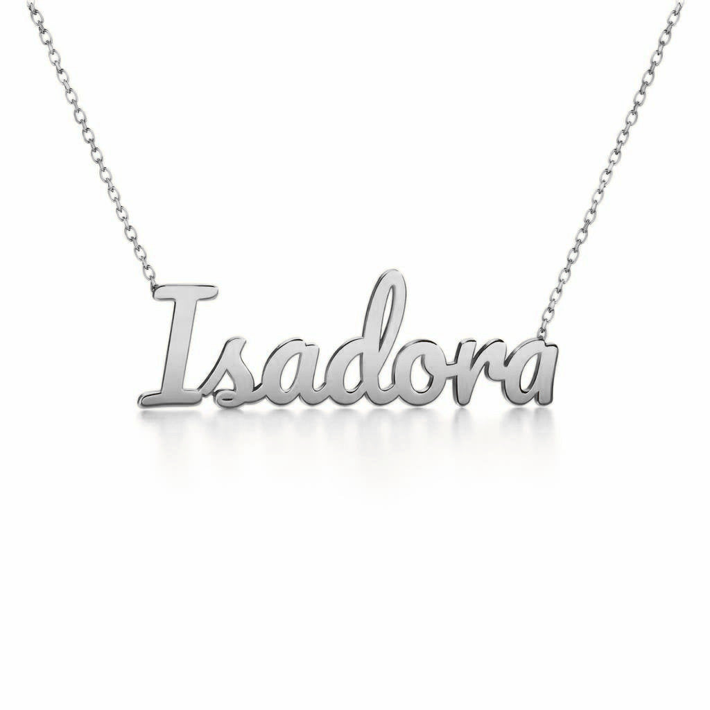 Gold Name Necklace – Isadora | 14K Solid Gold
